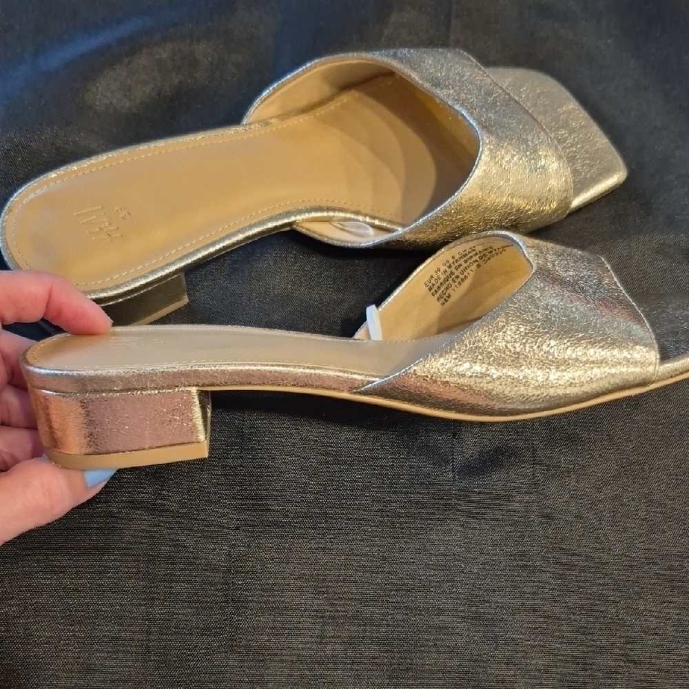 H&M Gold Mules with Glamorous Metallic Finish In Eu Size 39 - Picture 4 of 8